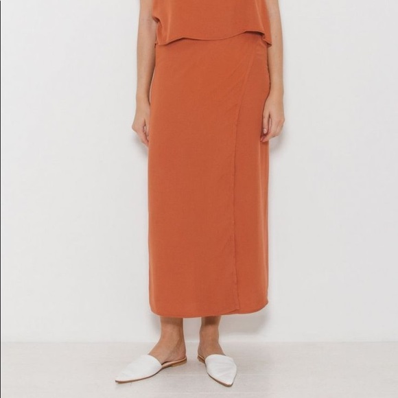 JESSE KAMM Terracota rate wrap skirt set box top M/L - Picture 11 of 13